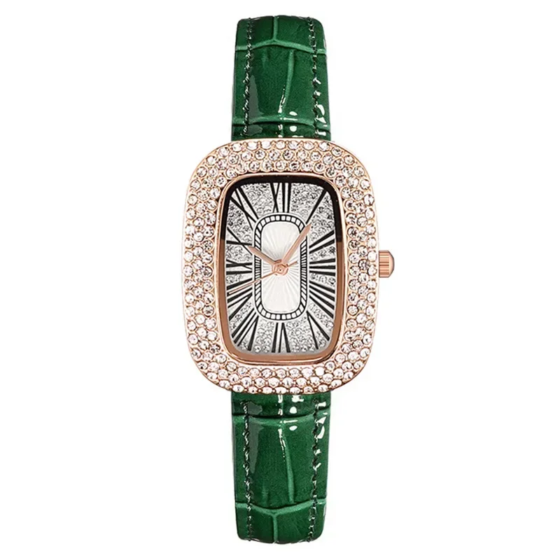 Women'S Accessories To Wear With Watch - Reloj de cuarzo cuadrado verde con