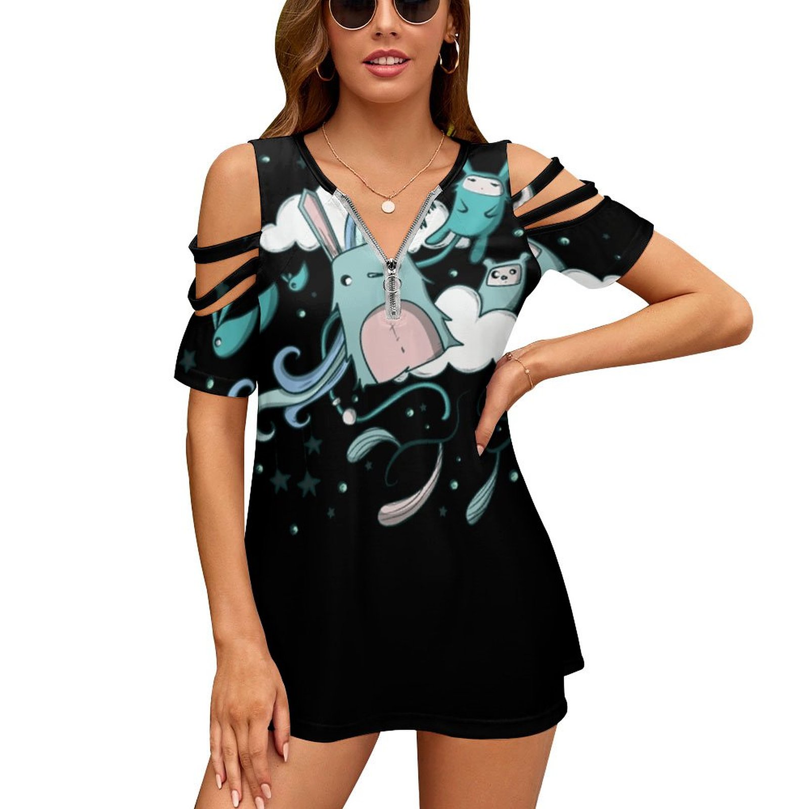 Women Accessories Vector - Little Dreams-camisetas estampadas con cremallera para