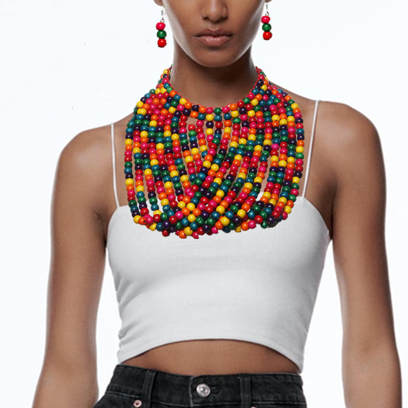 Women'S Accessories Amazon - Conjunto de collar multicapa con flecos