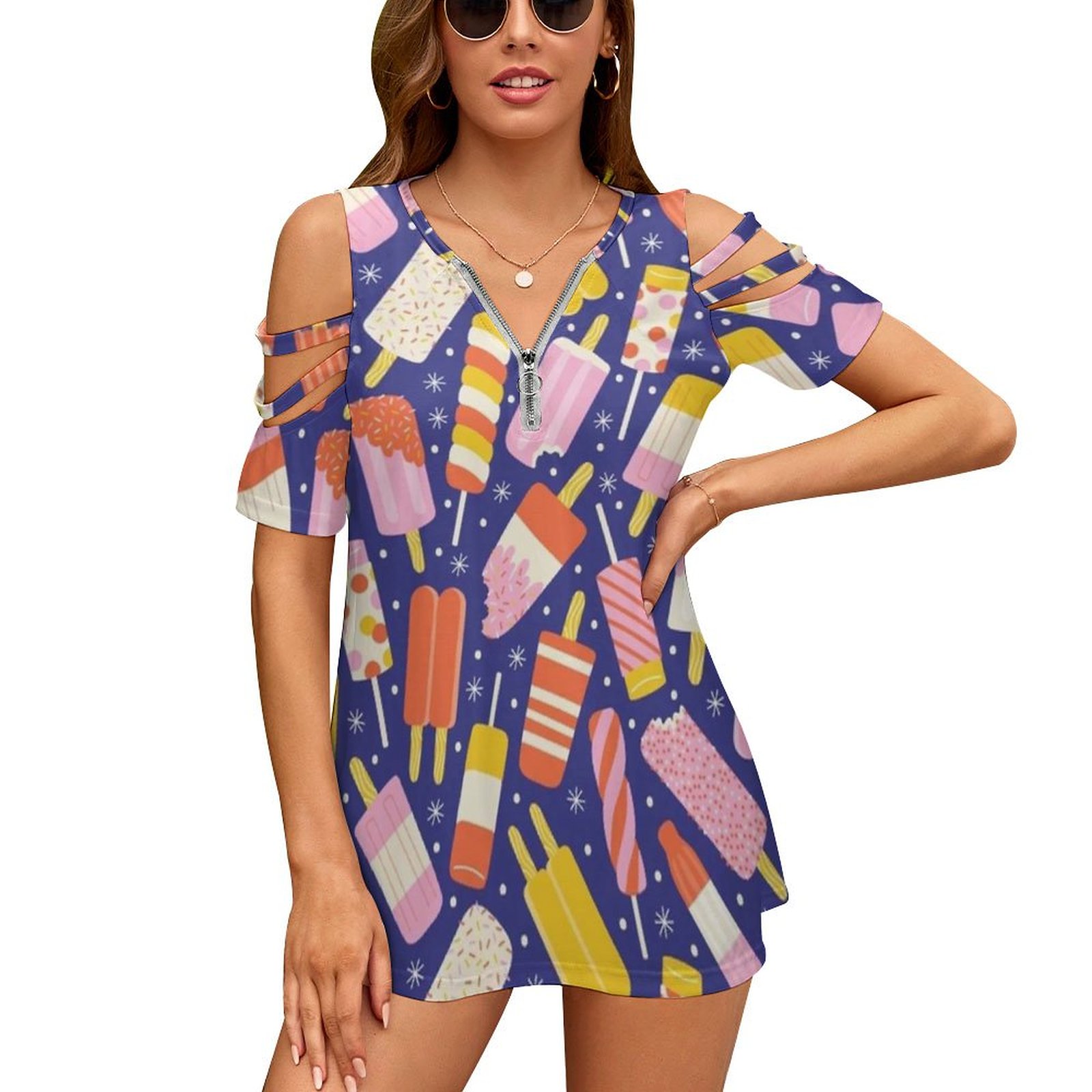 Women Accessories Vector - Popsicles nueva moda cremallera fuera del