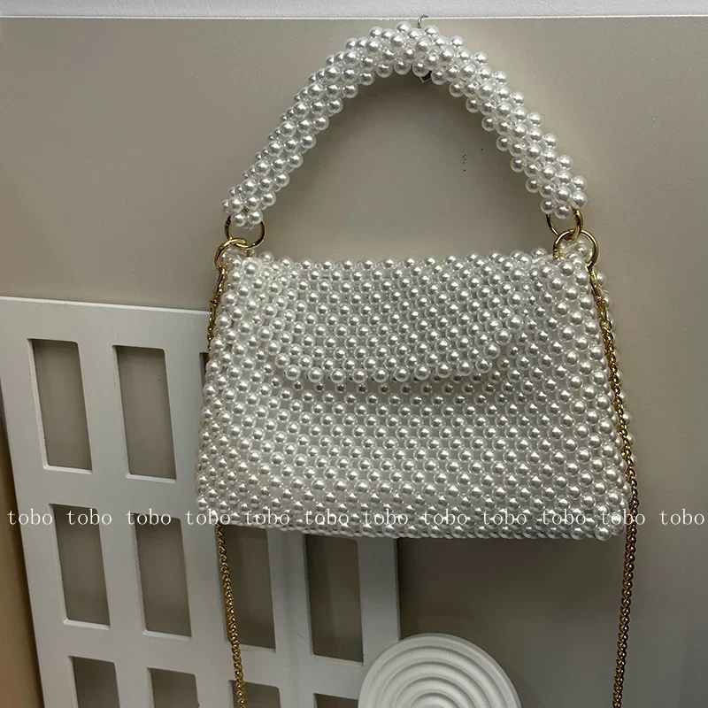 Wallet Chain Bag - Ins superlative-billeteras con cuentas de perlas