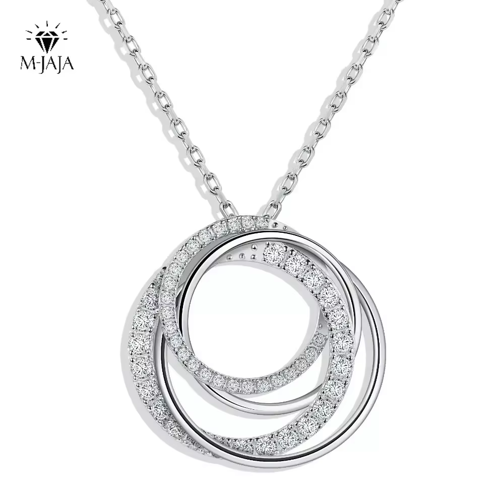 Layered Necklace Set - M-JAJA collar con colgante de moissanita
