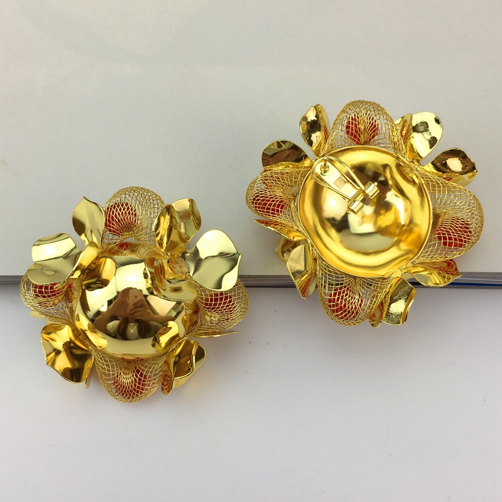 Yuminglai-pendientes dorados d - Women Accessories Dubai reseña y precio