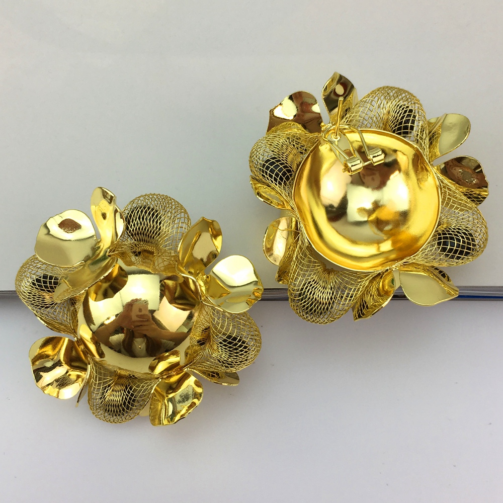 Yuminglai-pendientes dorados d - Women Accessories Dubai reseña y precio